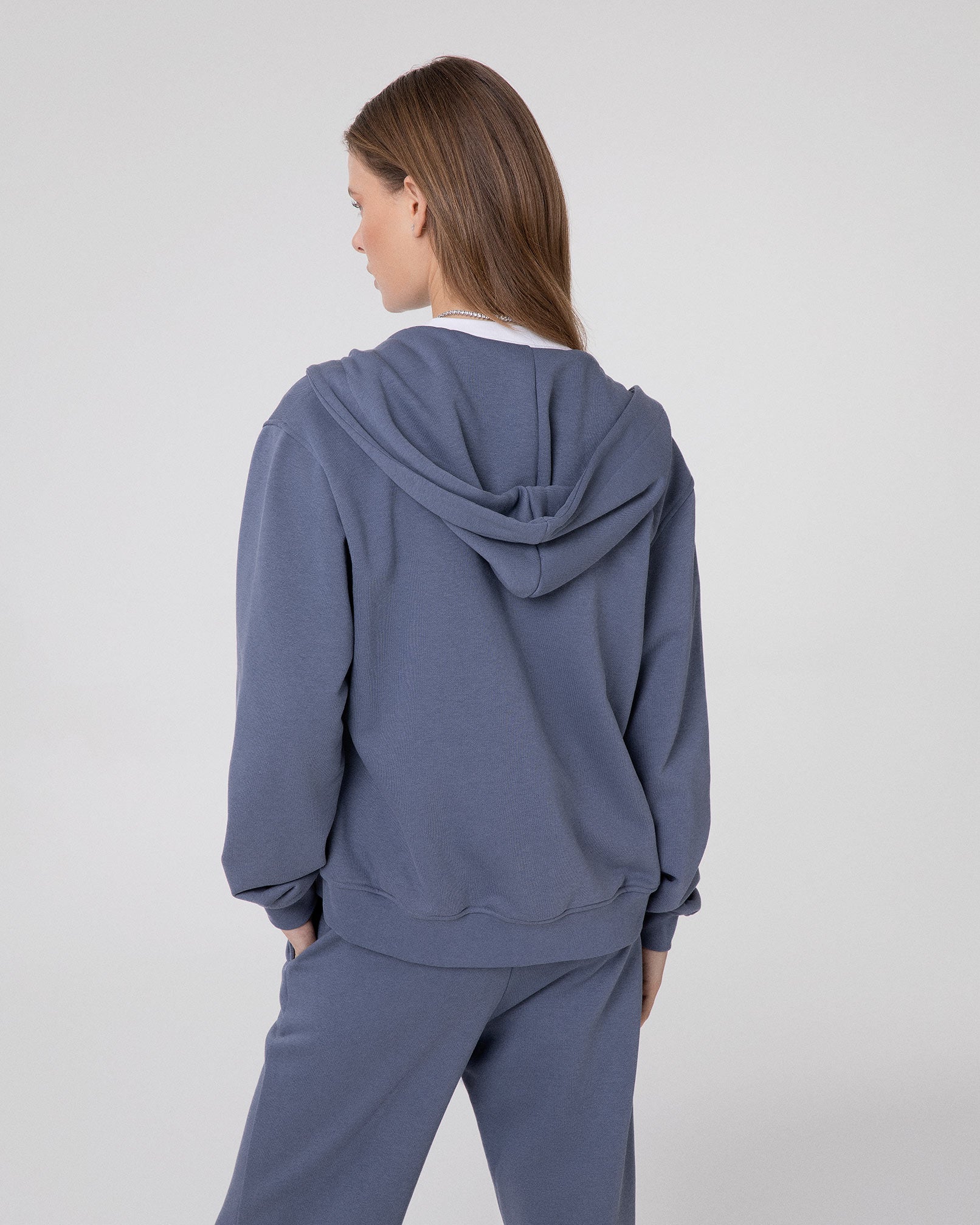 FELPA CAPPUCCIO BASICA FULL ZIP CON MARSUPIO