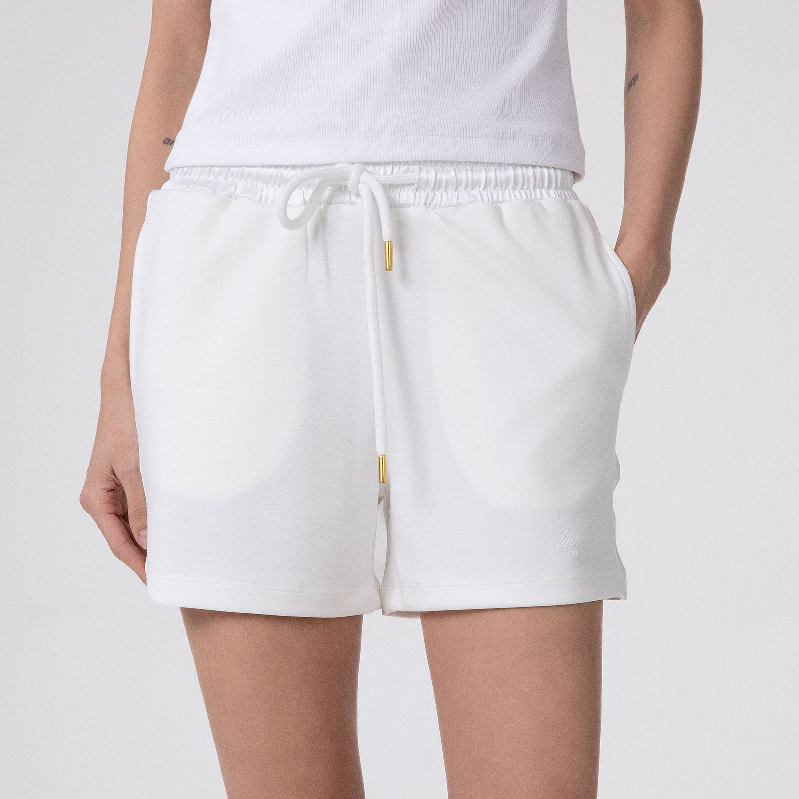 SHORT IN VISCOSA CON INSERTI IN RASO