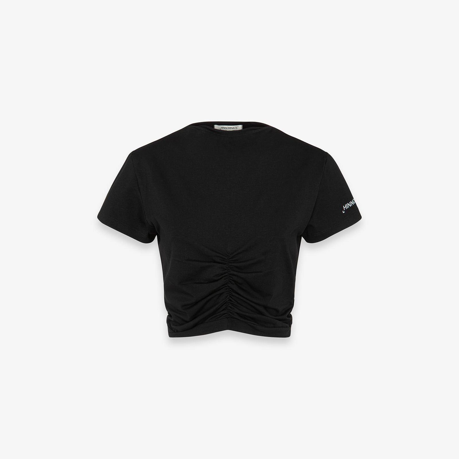 T-SHIRT IN BIELASTICO CON ARRICCIATURE DAVANTI