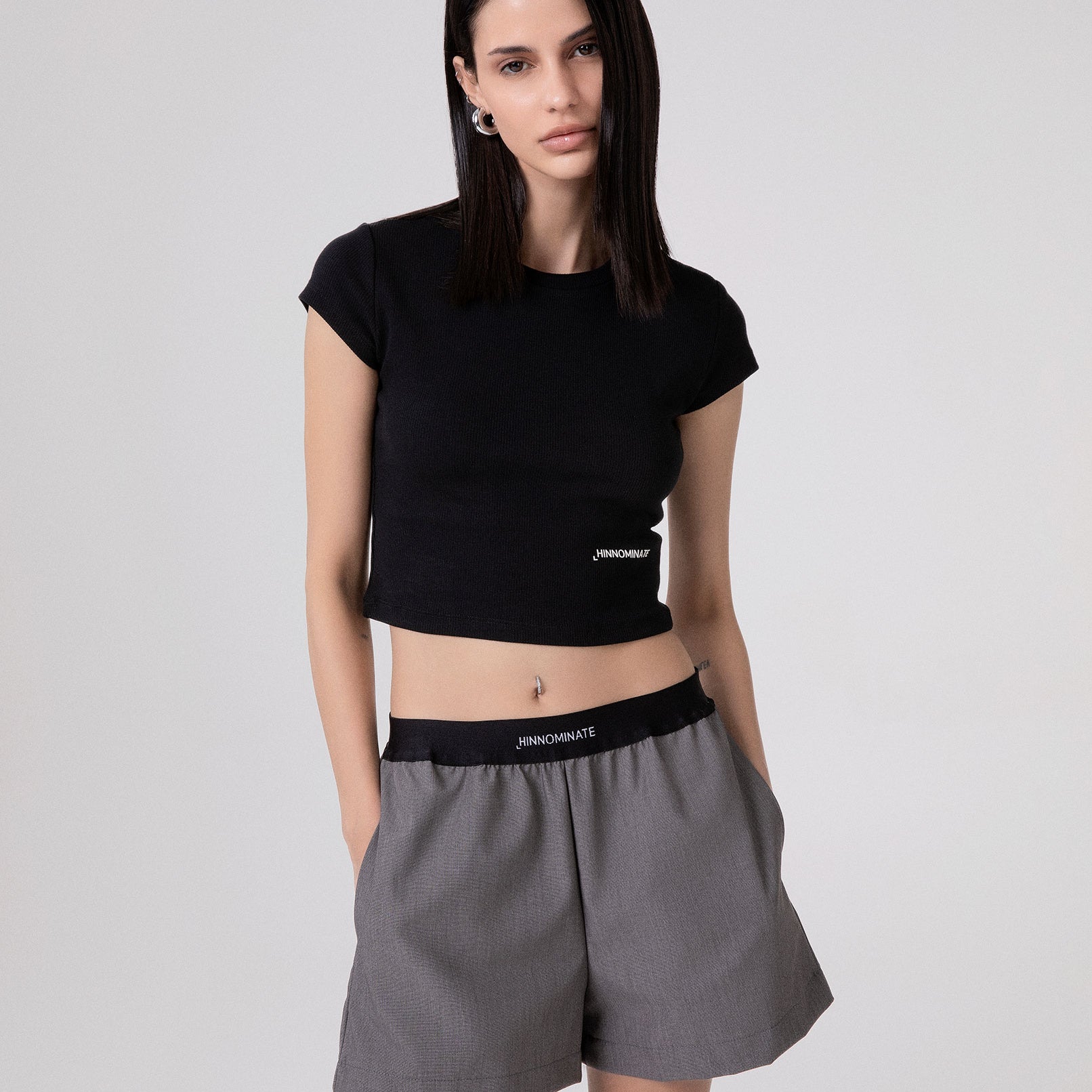 CROP TOP MEZZA MANICA IN COSTINA