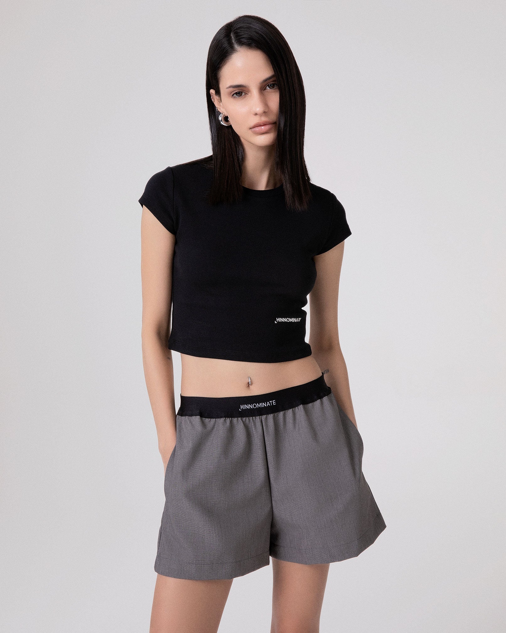 CROP TOP MEZZA MANICA IN COSTINA
