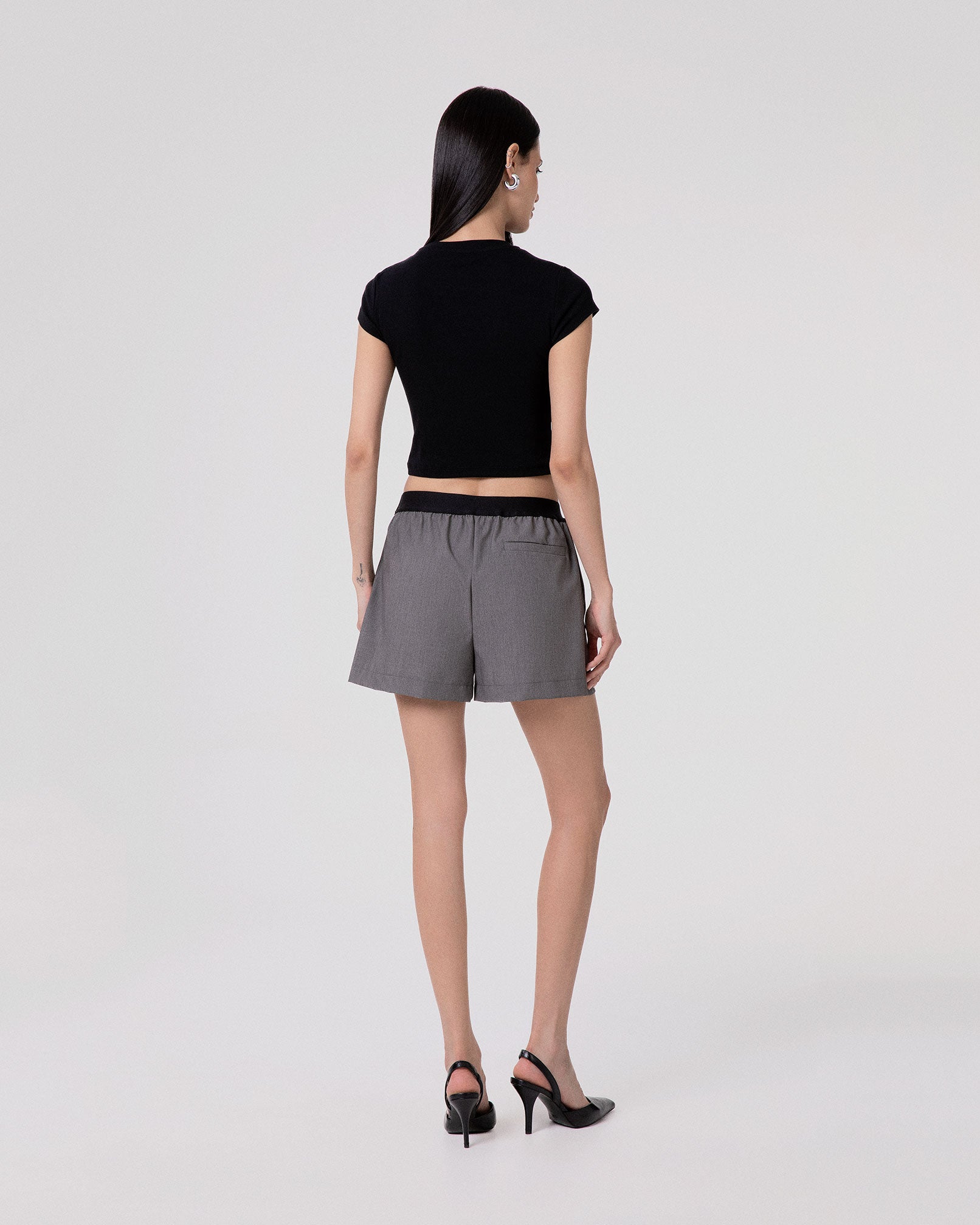 CROP TOP MEZZA MANICA IN COSTINA