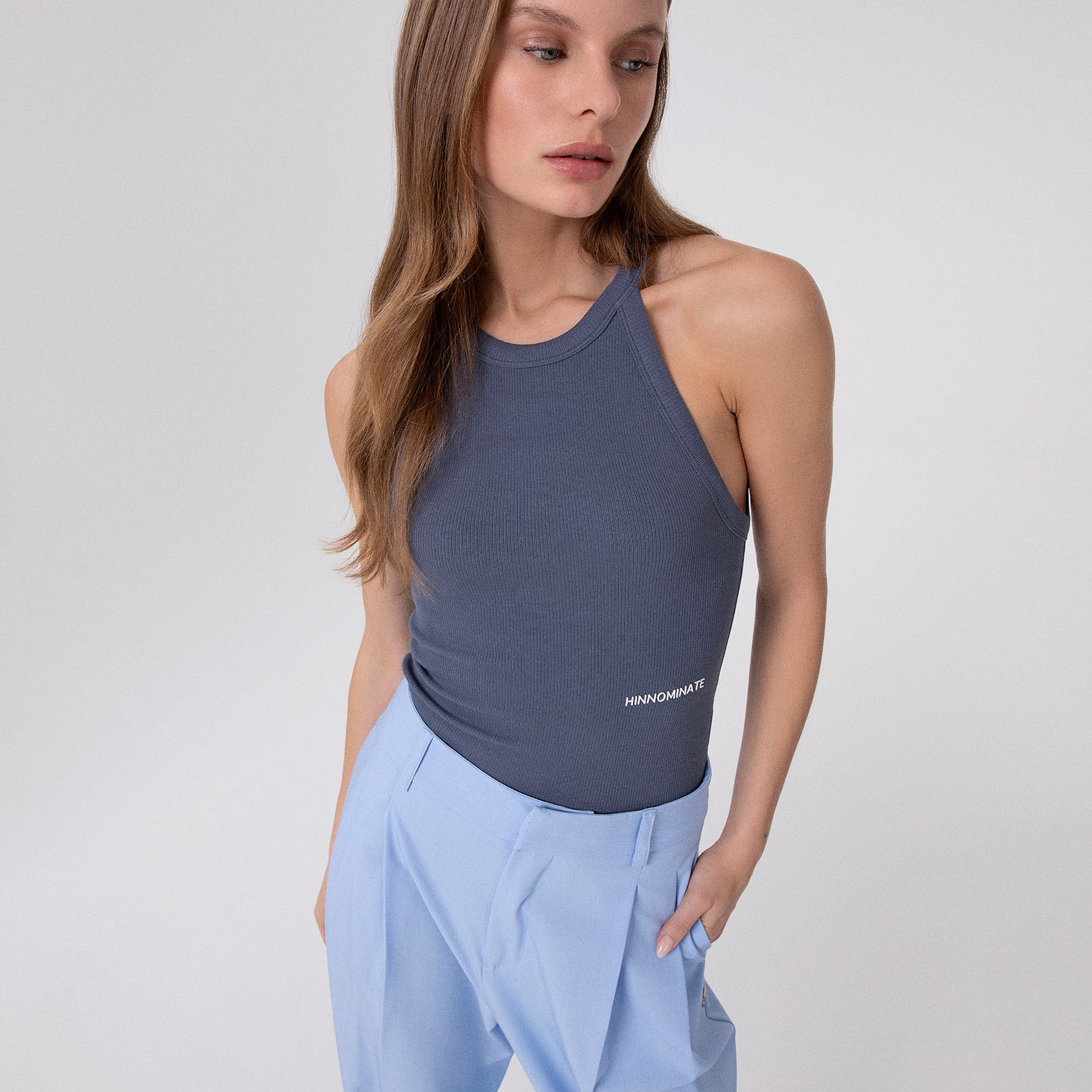 TOP IN COSTINA CON SCOLLO ALL'AMERICANA