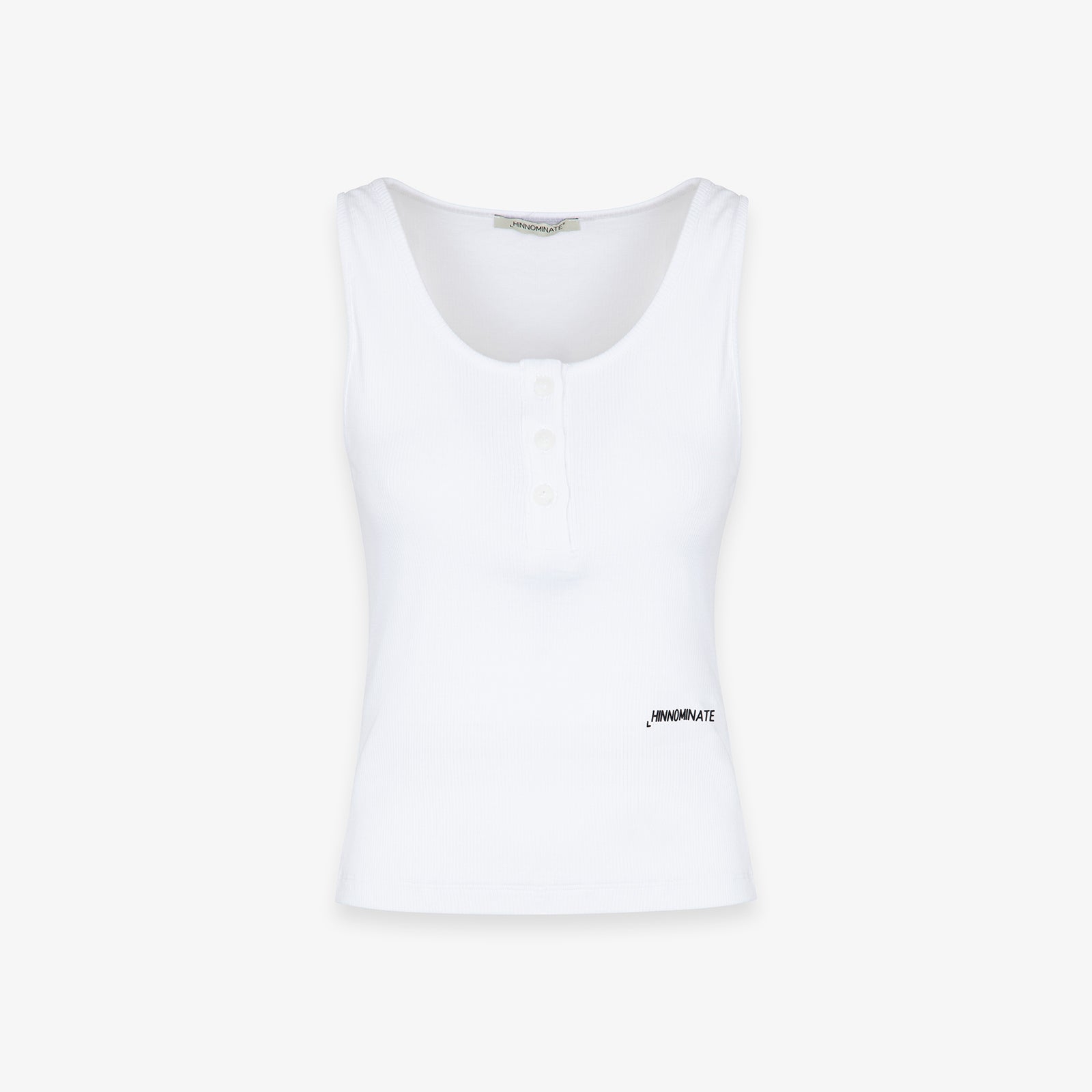 CROP TOP A CANOTTA IN COSTINA CON BOTTONI SUL DAVANTI