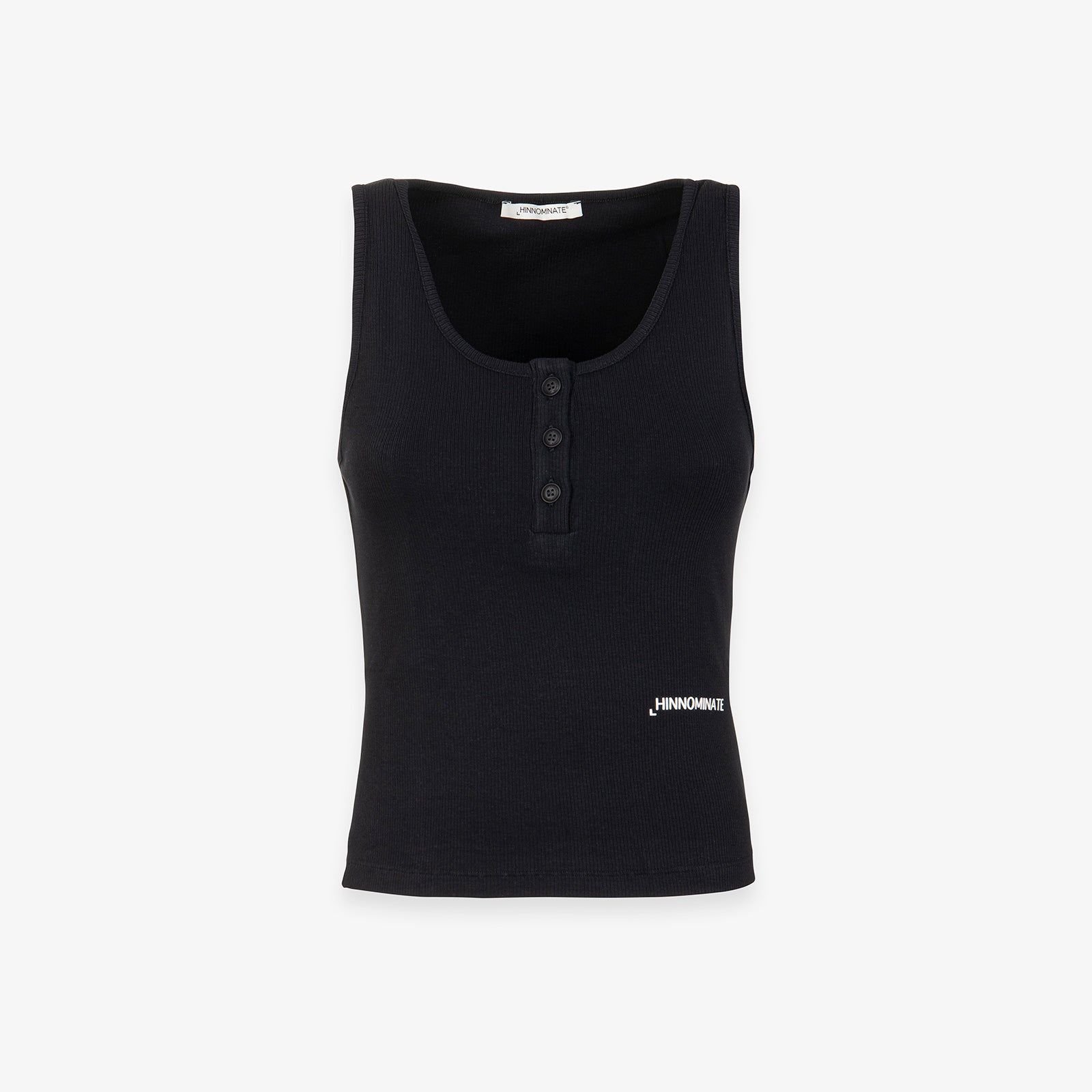 CROP TOP A CANOTTA IN COSTINA CON BOTTONI SUL DAVANTI