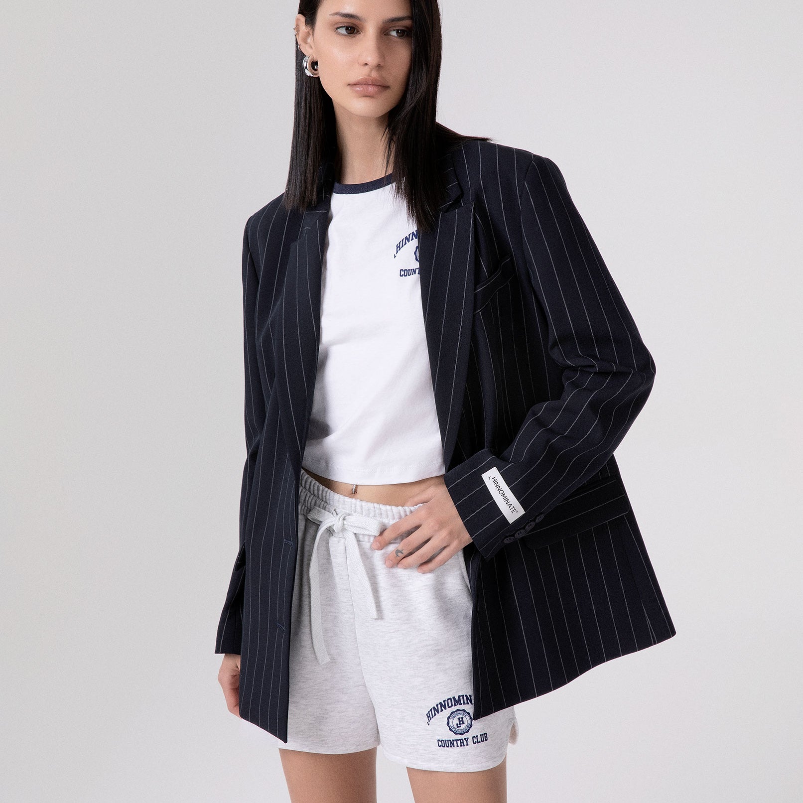 GIACCA GESSATA DOPPIOPETTO CON SPALLINE
