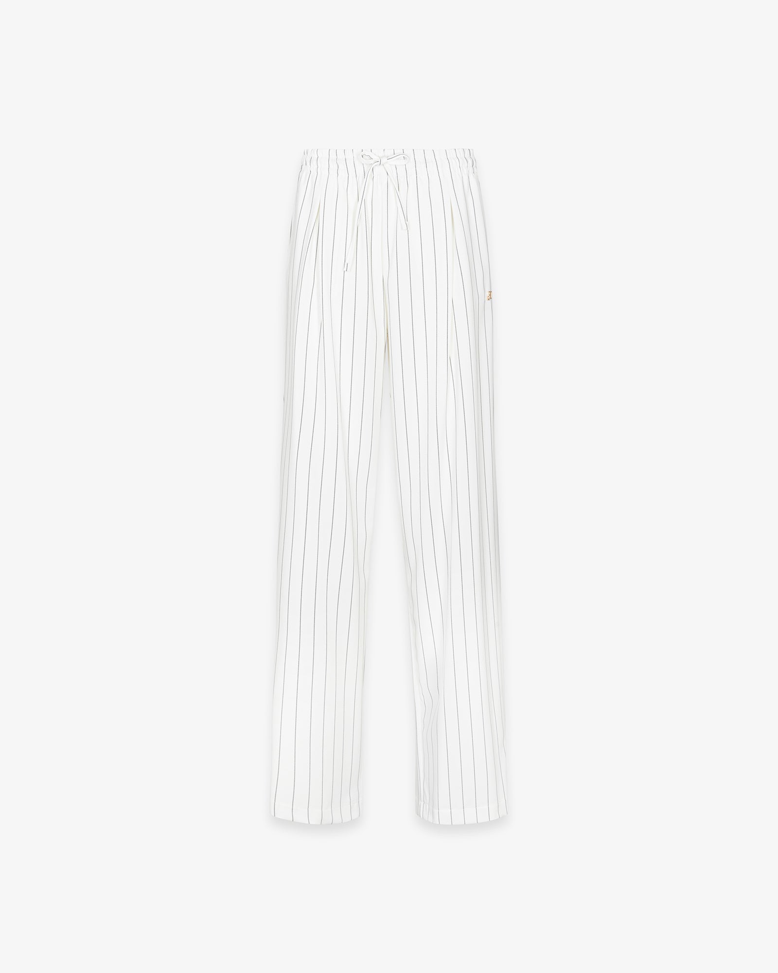 PANTALONE GESSATO OVER CON PENCES E COULISSE
