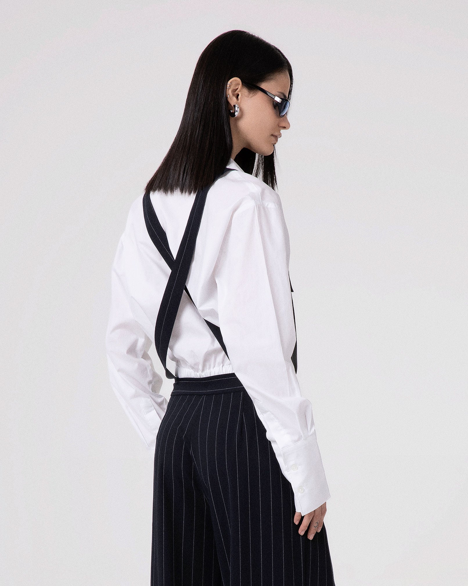 OVER PINSTRIPE OVERALL WITH BIG SIDE POCKETS