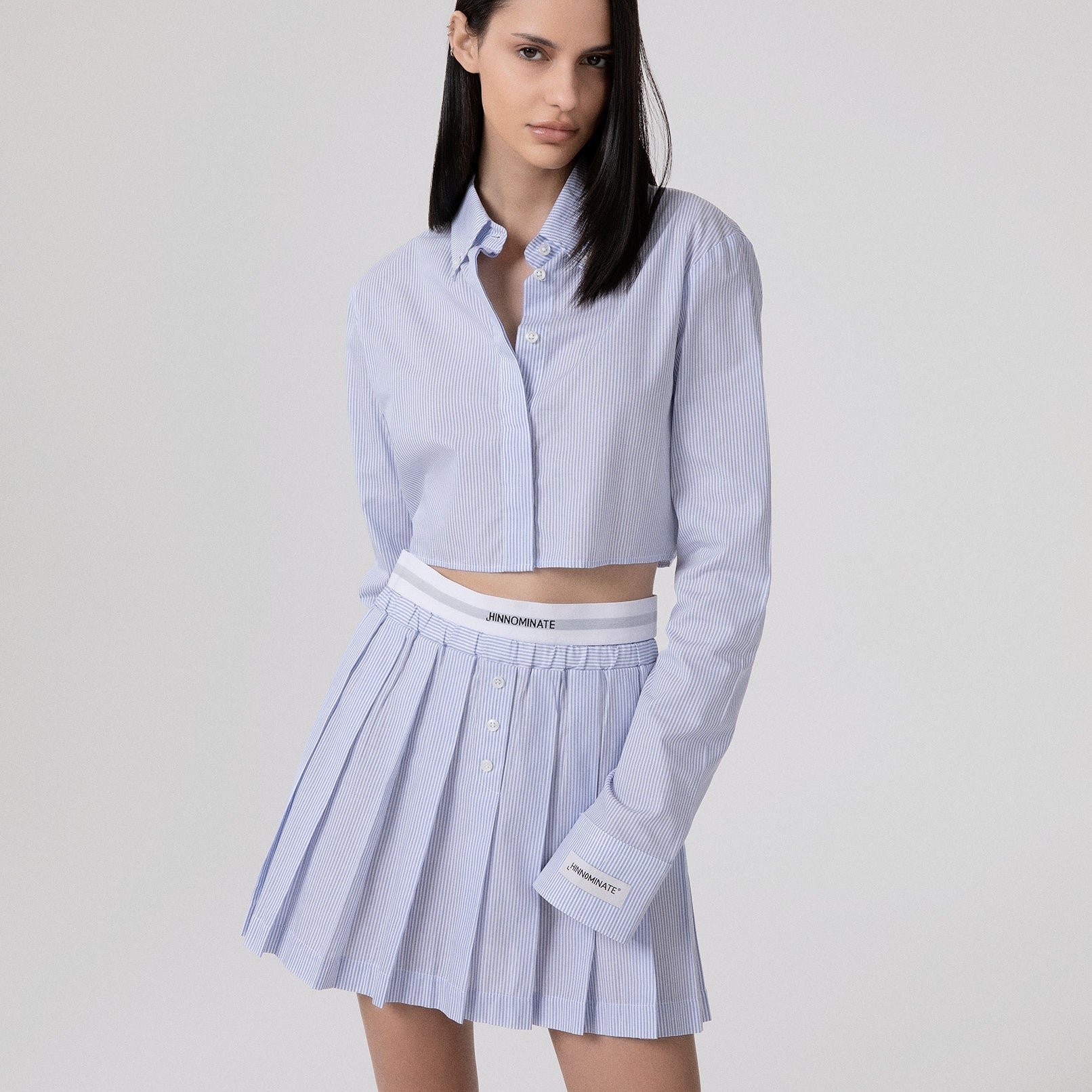 CAMICIA CORTA RIGATA IN COTONE