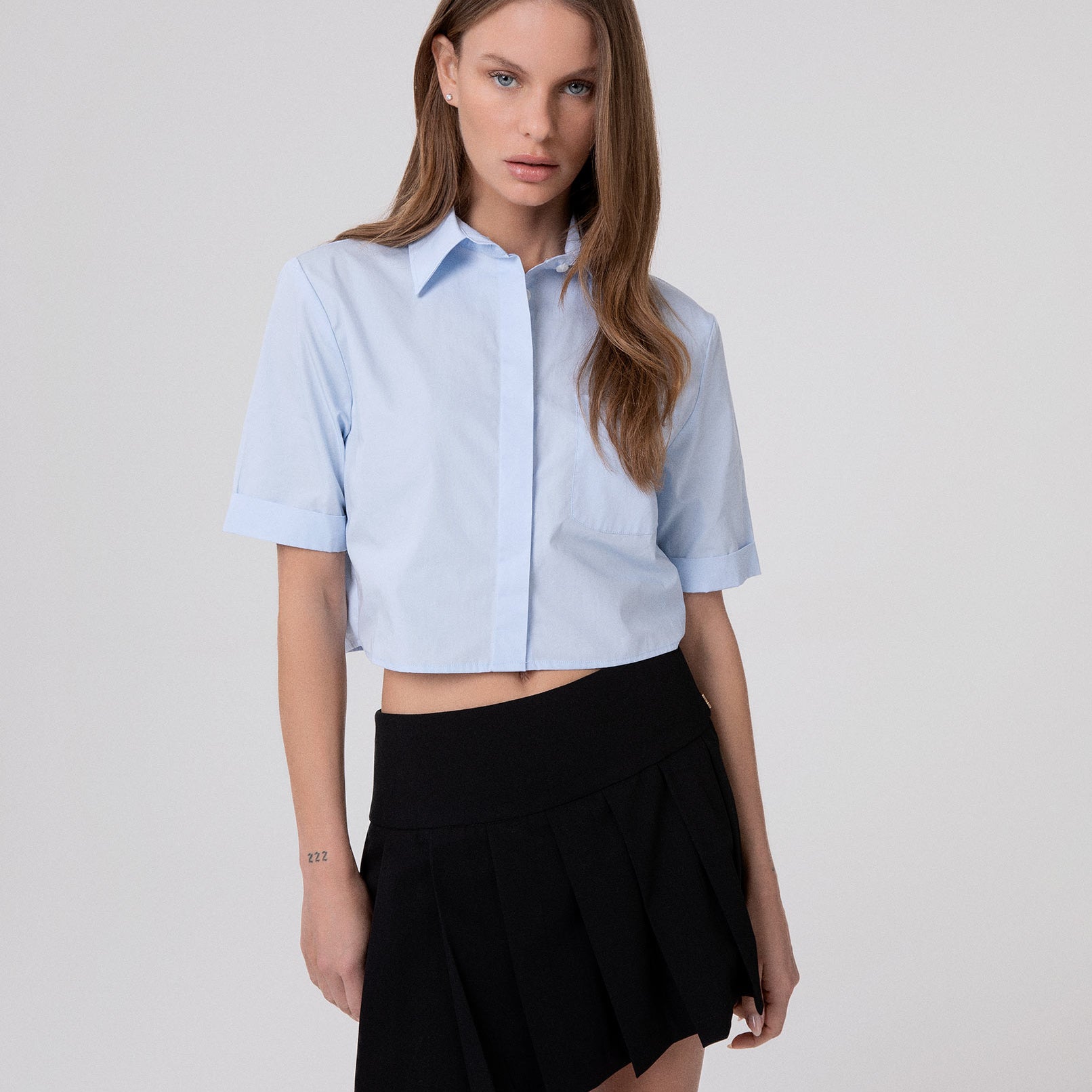 CAMICIA CORTA IN COTONE A MEZZE MANICHE