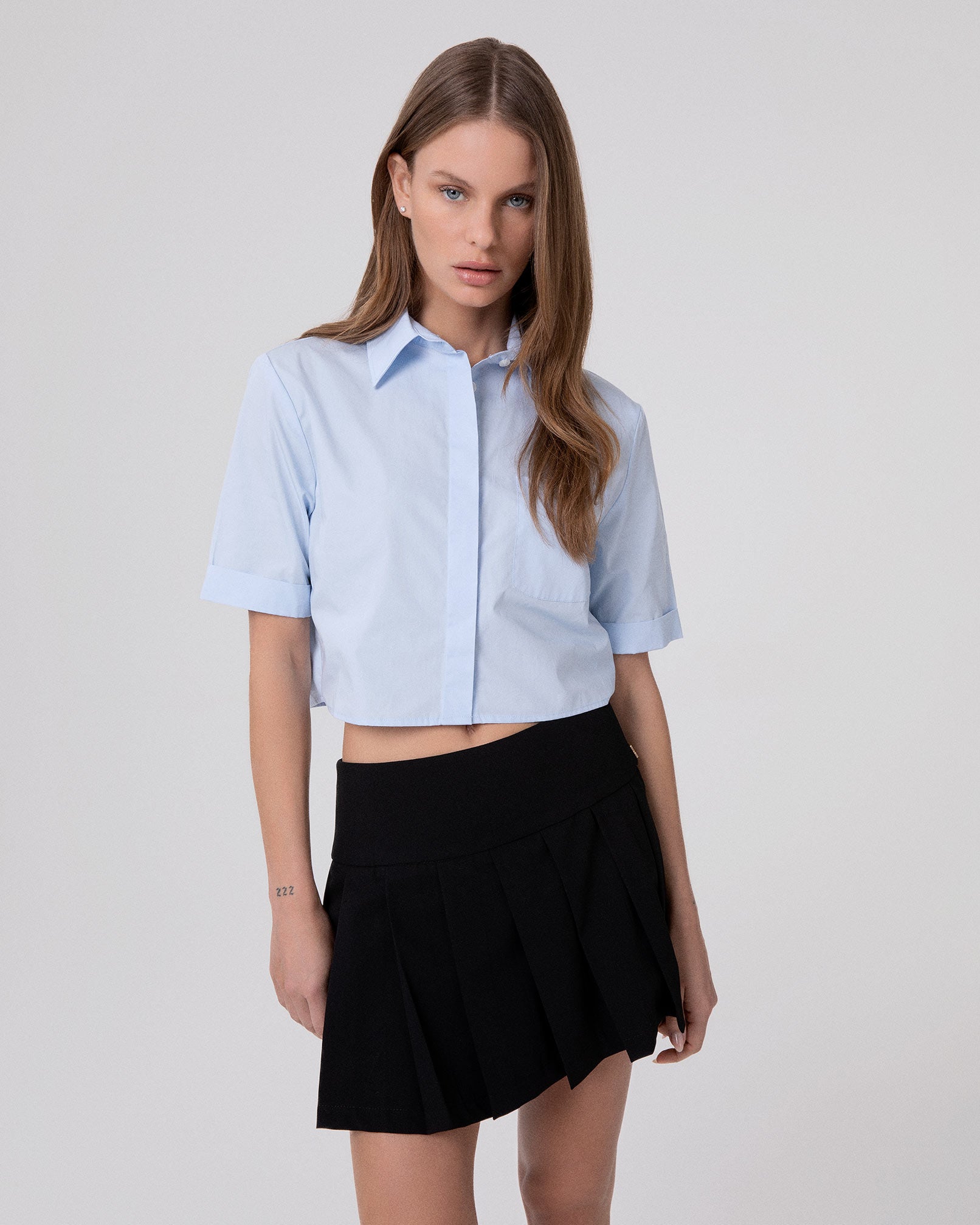 CAMICIA CORTA IN COTONE A MEZZE MANICHE