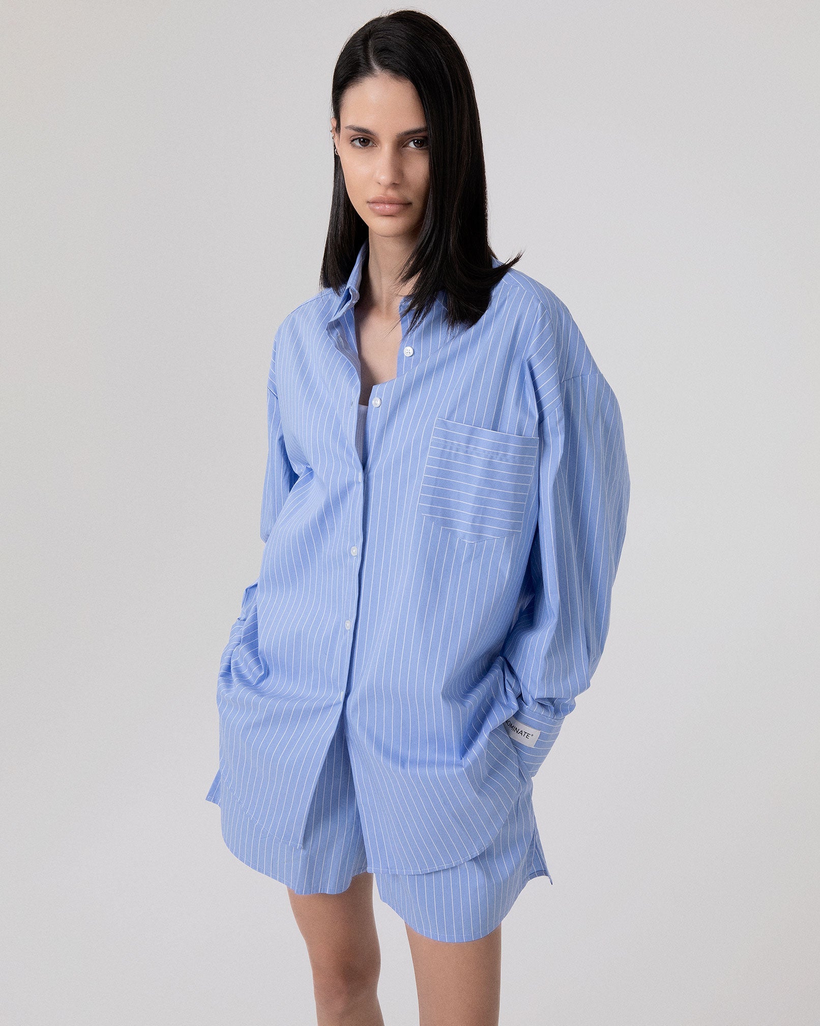 CAMICIA IN COTONE RIGATA OVER