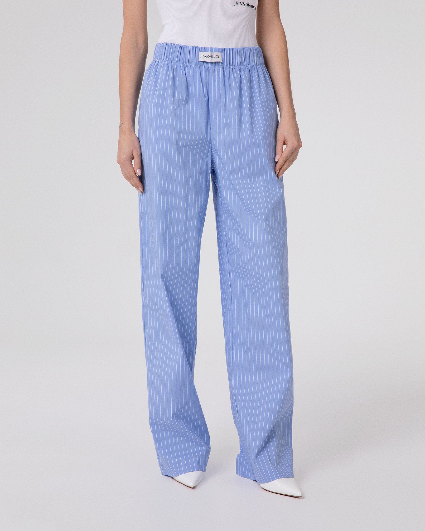PANTALONE DRITTO RIGATO IN COTONE