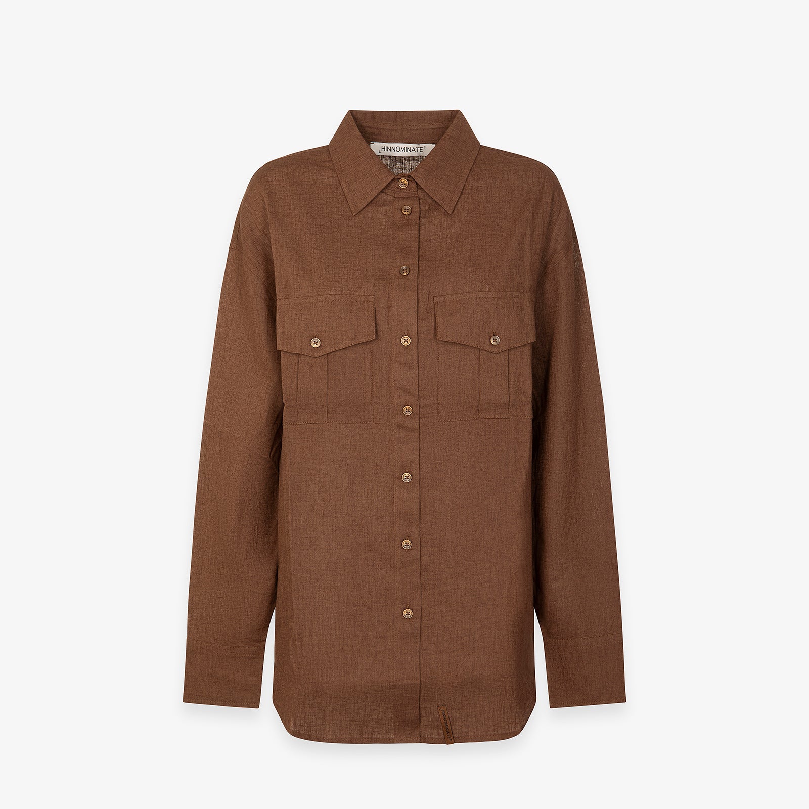 CAMICIA IN LINO CON TASCHE FRONTALI