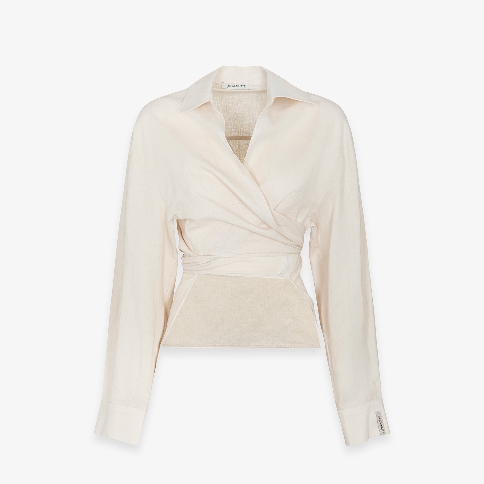 CAMICIA CORTA IN LINO CON NODO SUL DAVANTI