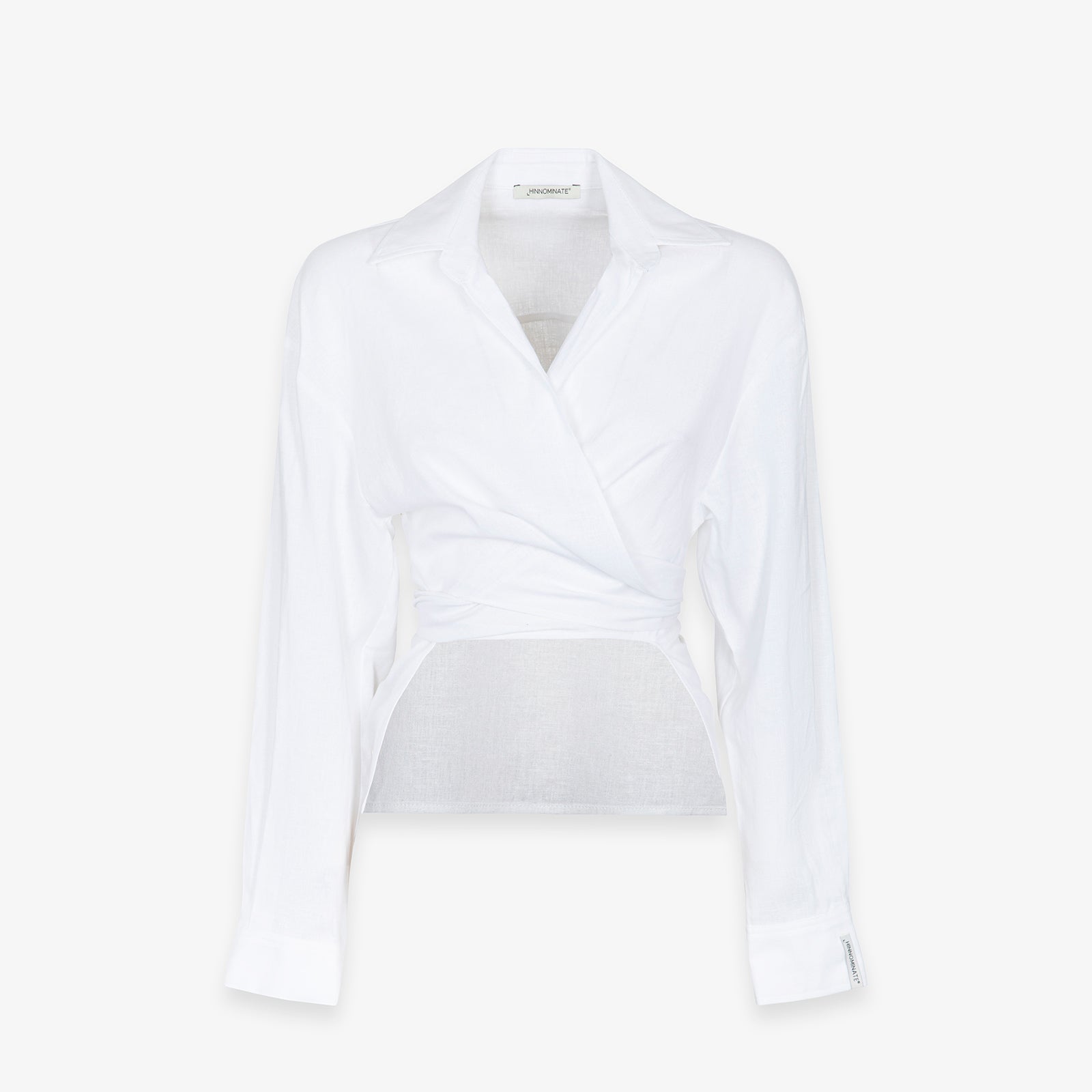 CAMICIA CORTA IN LINO CON NODO SUL DAVANTI