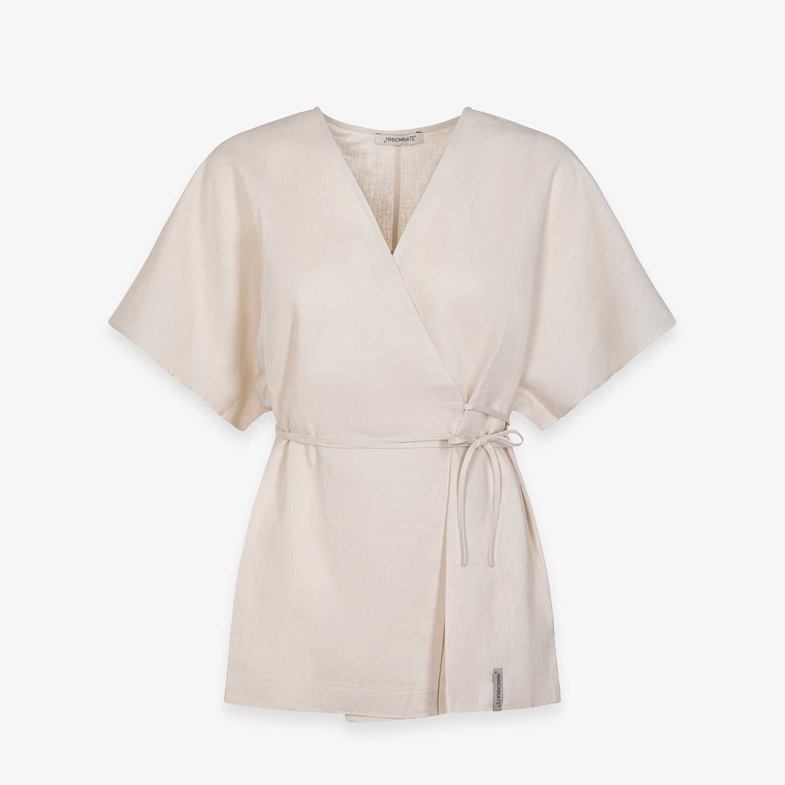 CAMICIA IN LINO SMANICATA CON CINTURA IN VITA