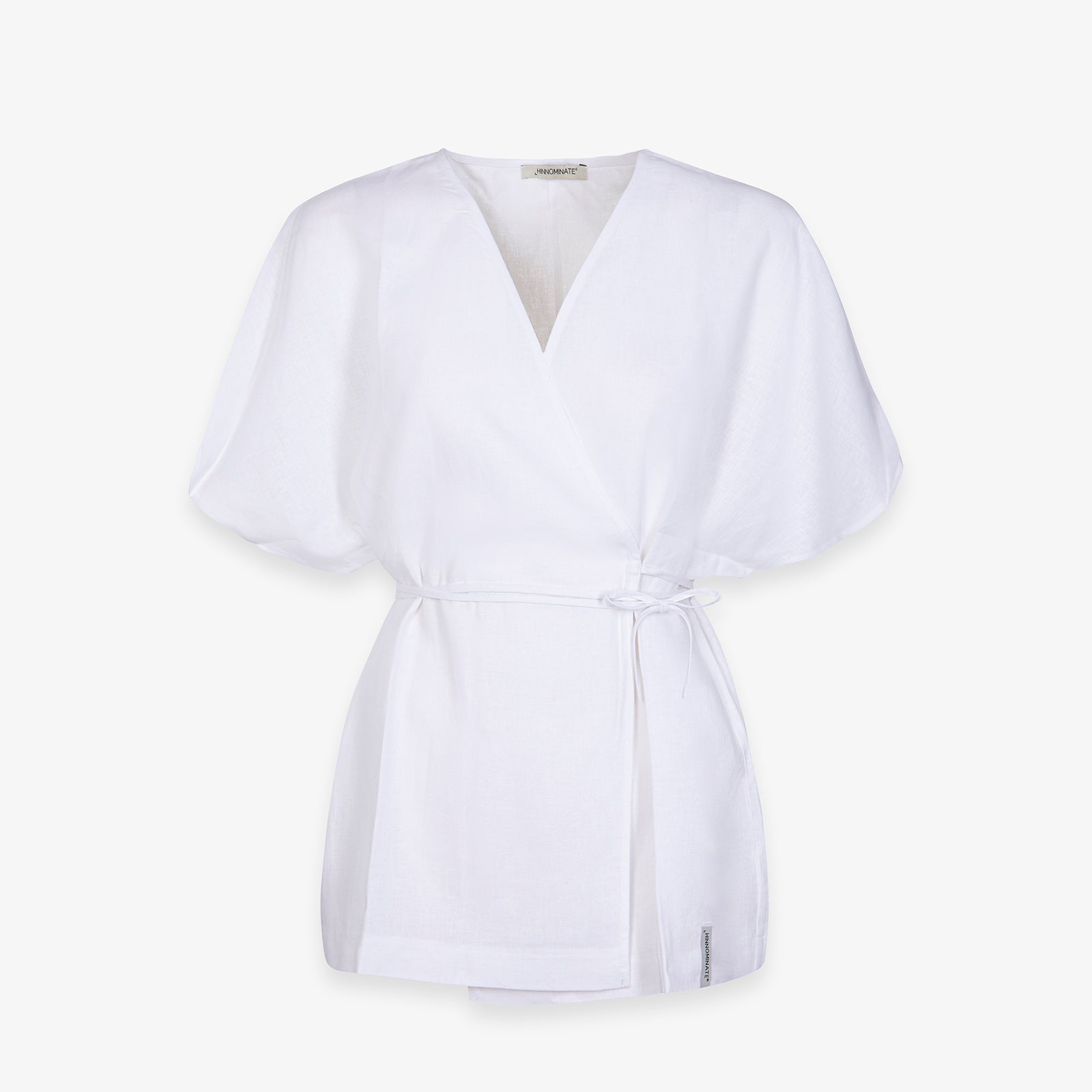CAMICIA IN LINO SMANICATA CON CINTURA IN VITA