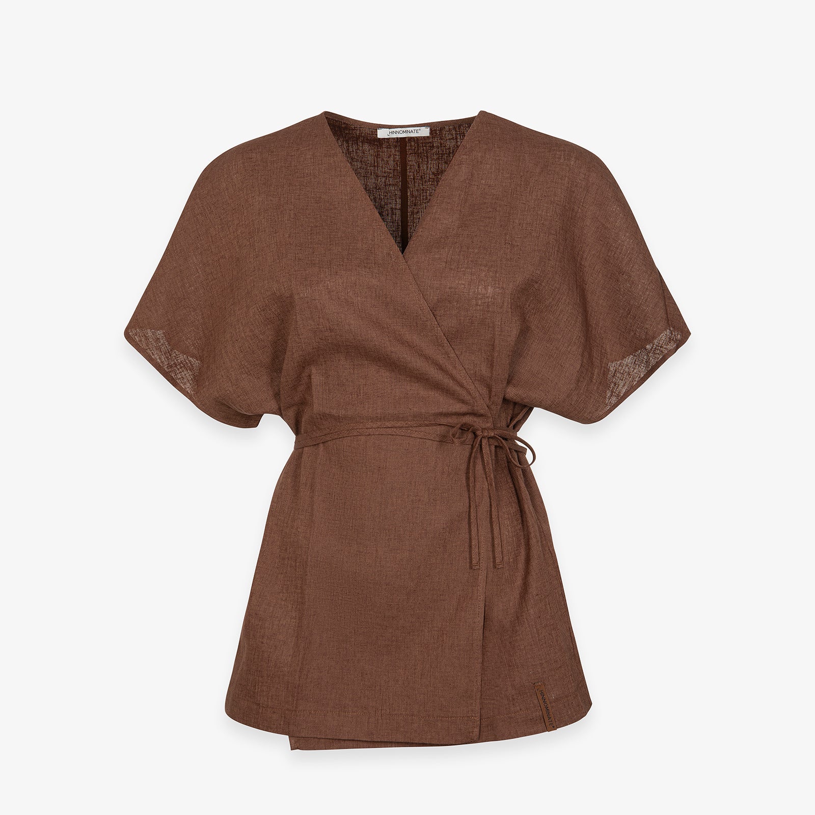 CAMICIA IN LINO SMANICATA CON CINTURA IN VITA