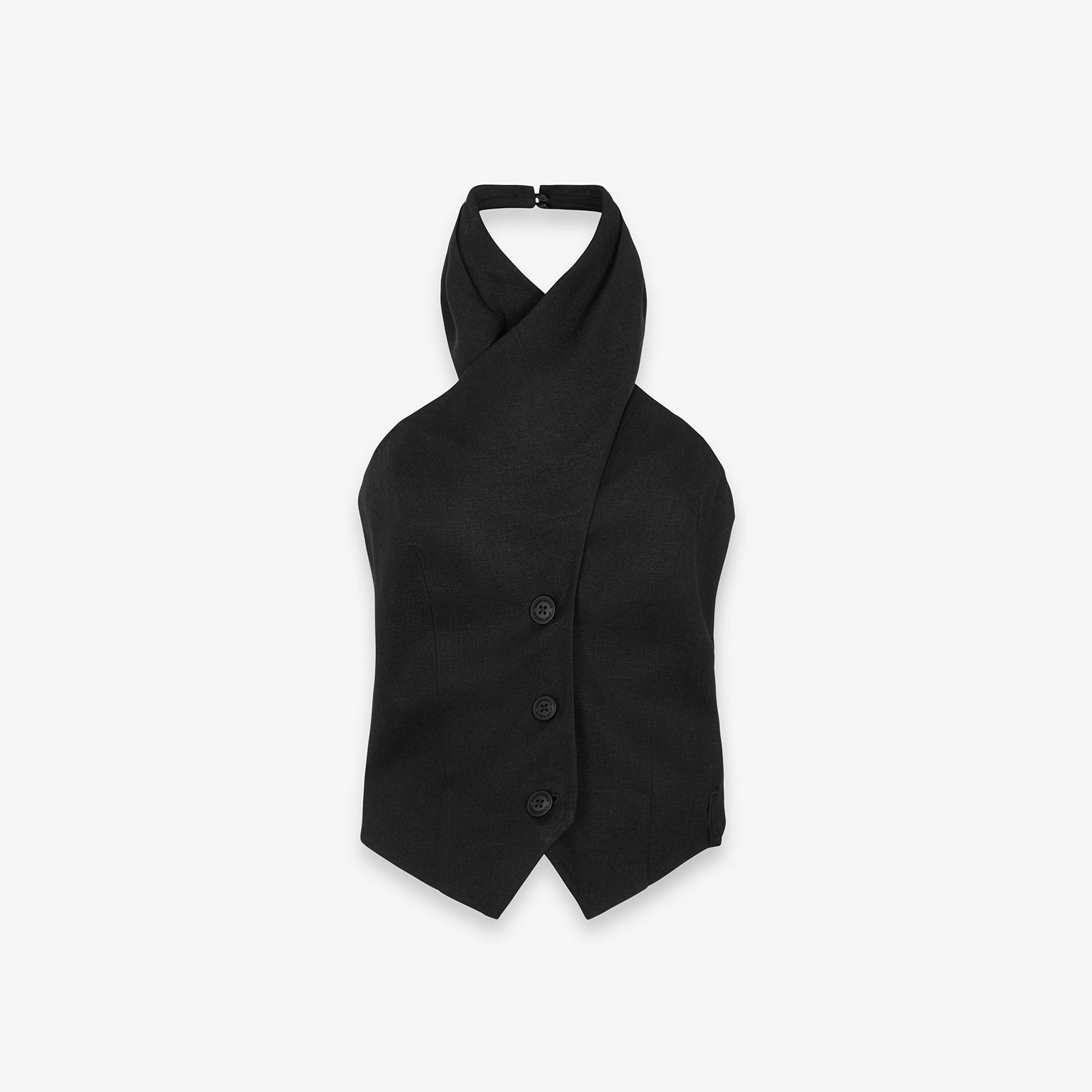 TOP IN LINO CON INCROCIO AL COLLO