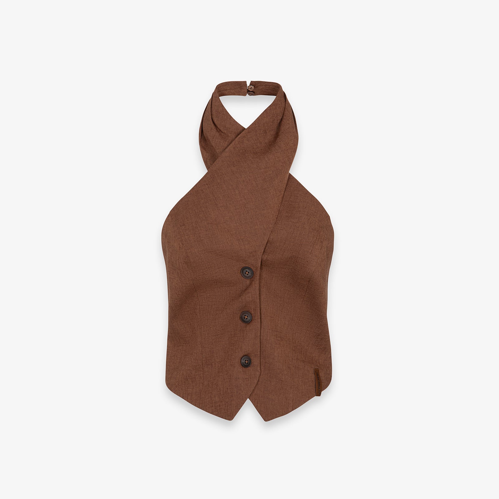 TOP IN LINO CON INCROCIO AL COLLO
