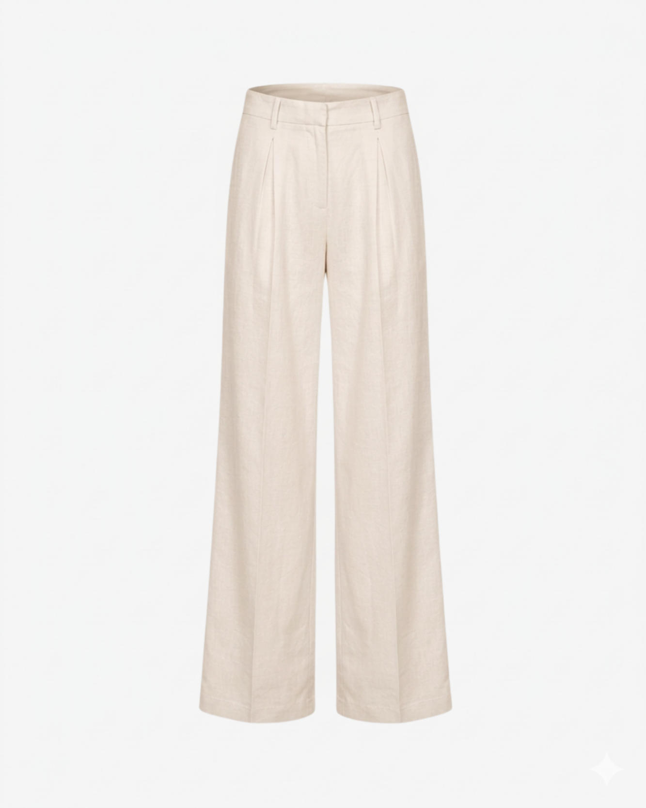 PANTALONE A PALAZZO CON PENCES IN LINO