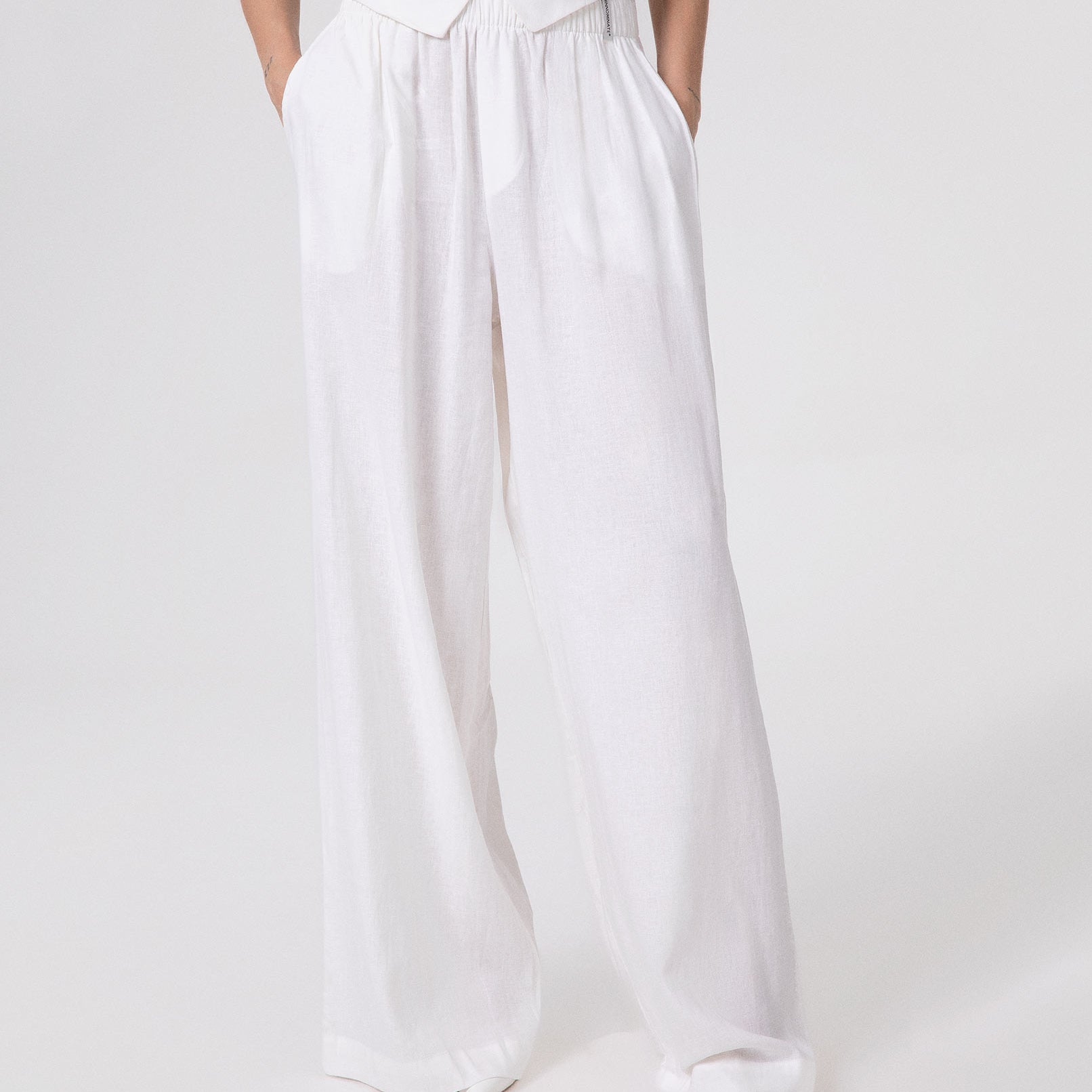 PANTALONE LARGO DRITTO IN LINO