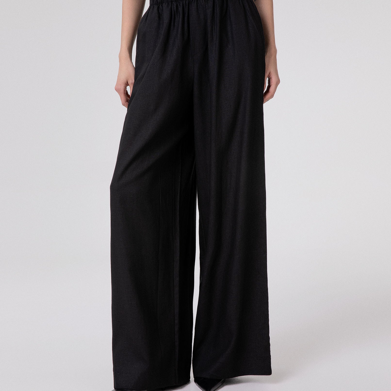 PANTALONE LARGO DRITTO IN LINO