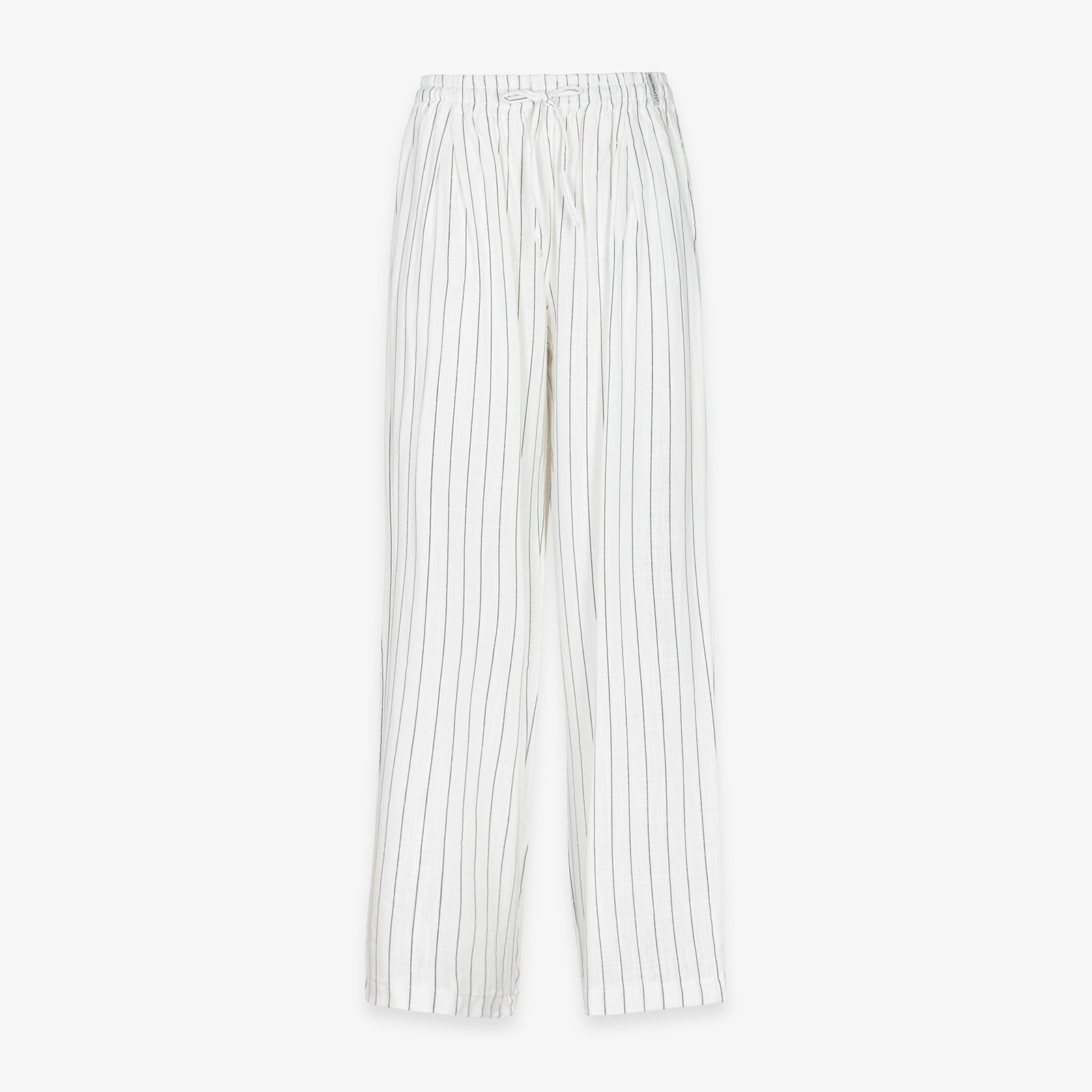 PANTALONE IN LINO GESSATO OVER CON COULISSE