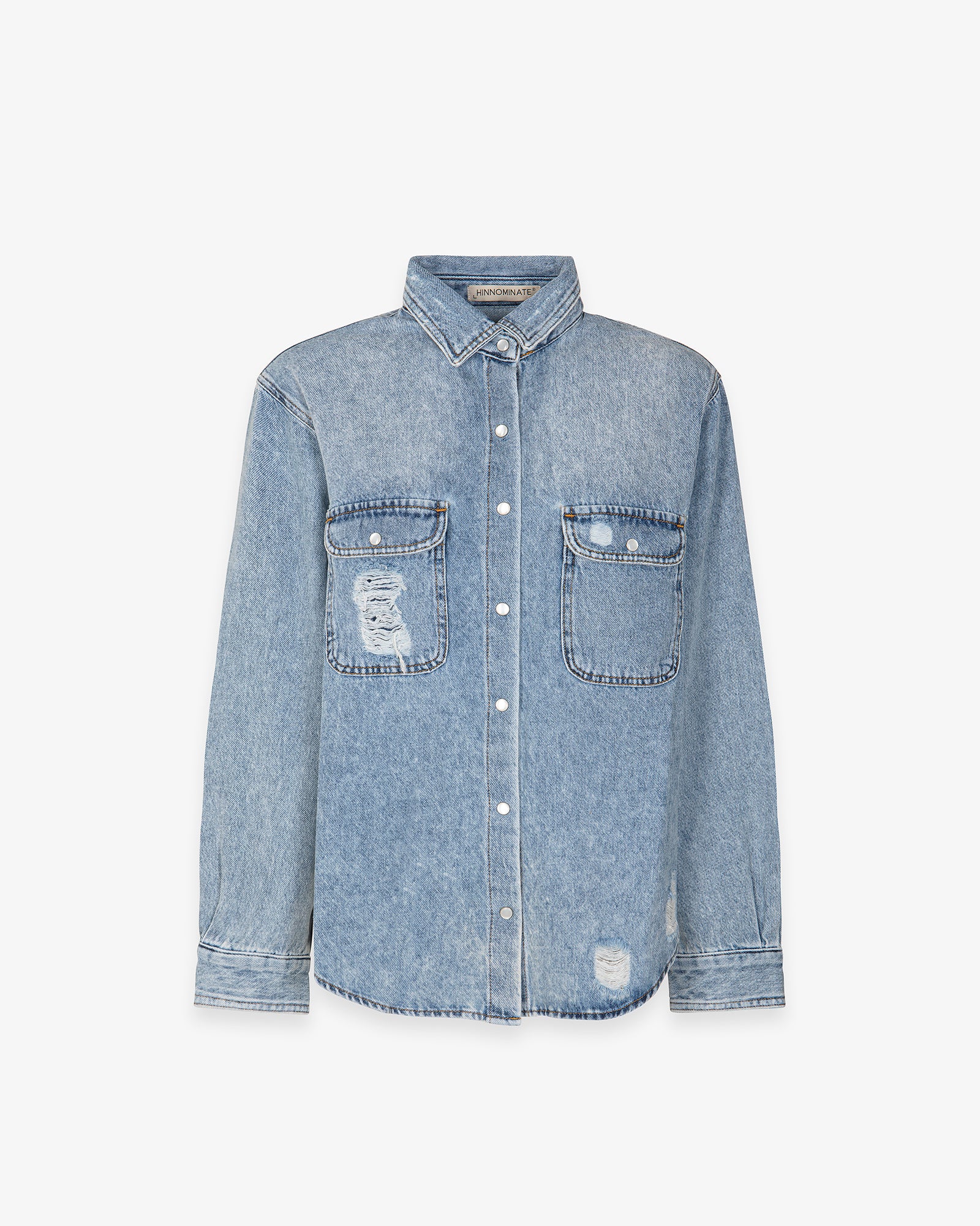CAMICIA IN DENIM CON ROTTURE