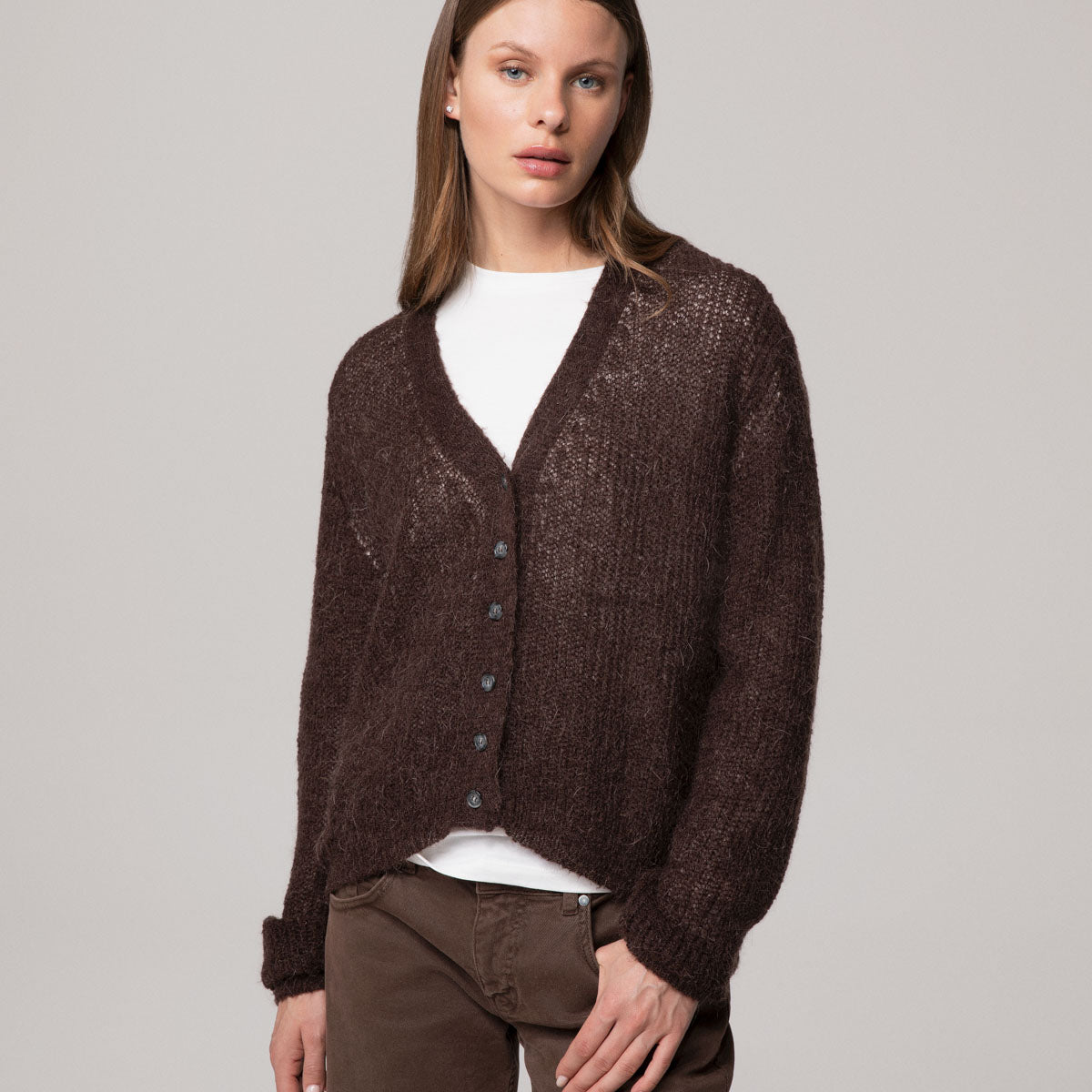 CARDIGAN CORTO IN MOHAIR
