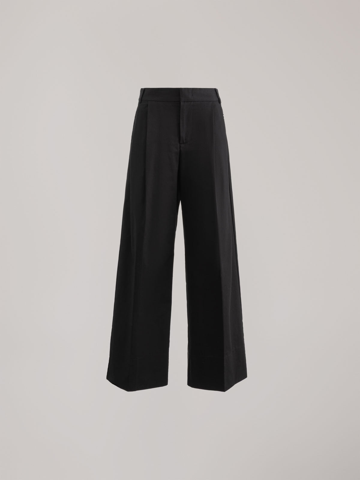 PANTALONE OVER CON DOPPIA PENCES IN COTONE