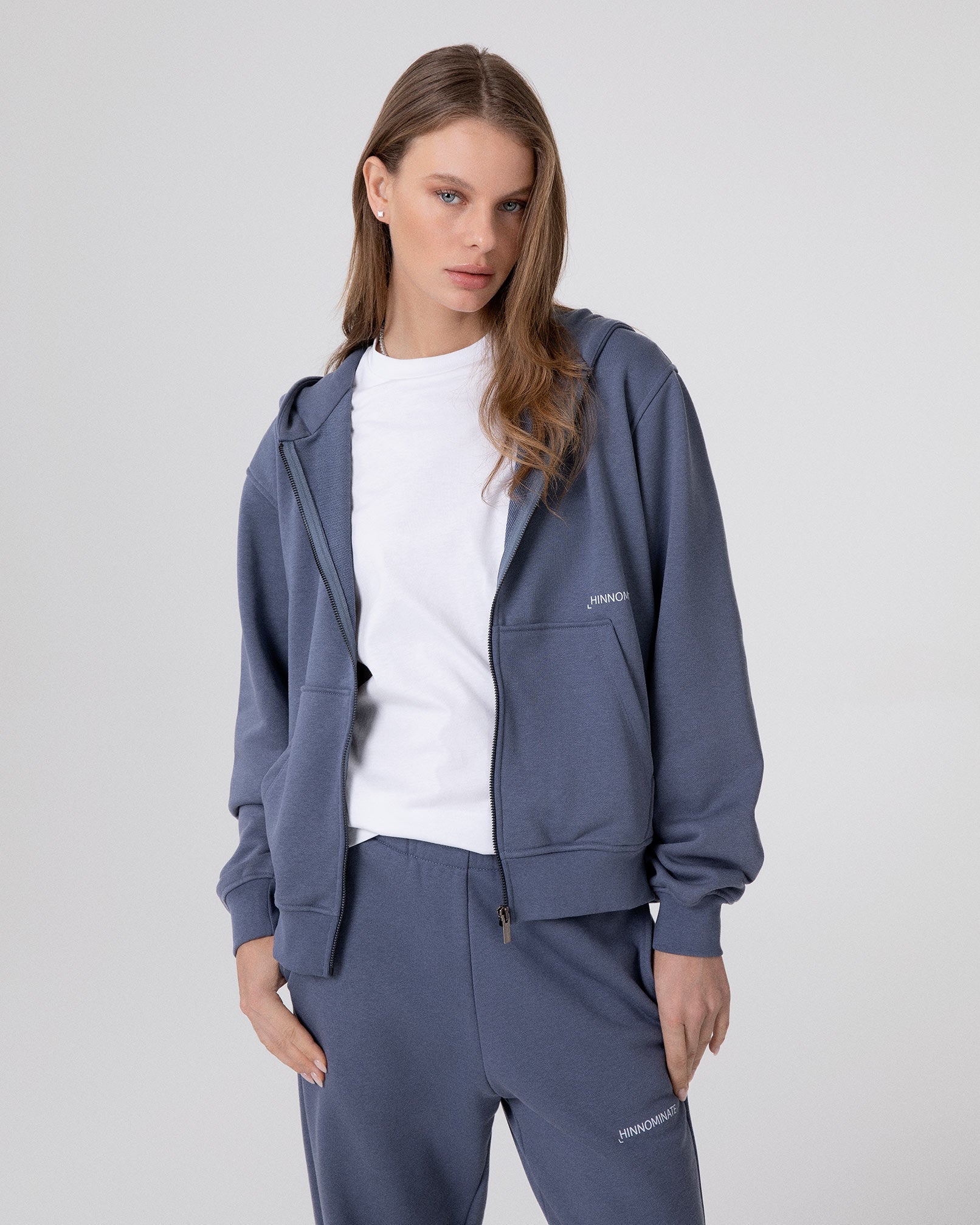 FELPA CAPPUCCIO BASICA FULL ZIP CON MARSUPIO