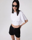 CROP TOP IN JERSEY A MEZZA MANICA AMPIA