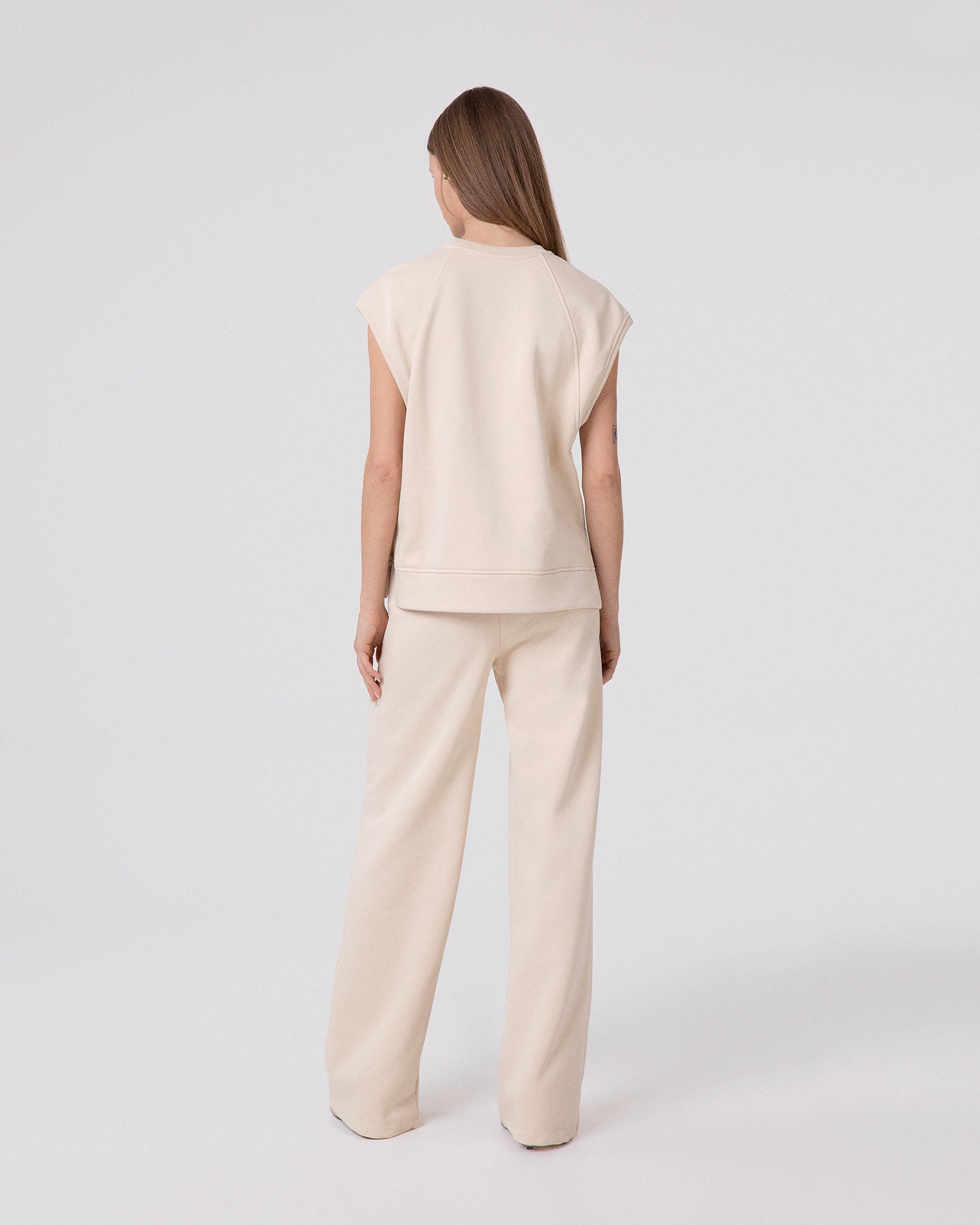 PANTALONE A PALAZZO IN FELPA