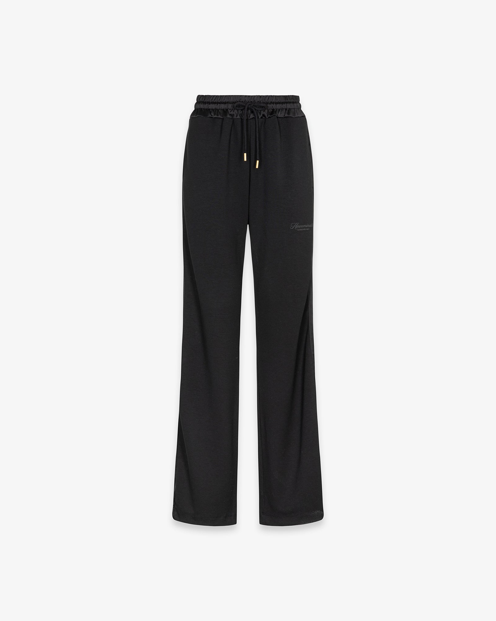 PANTALONE DRITTO VITA ALTA IN VISCOSA CON INSERTI IN RASO