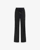 PANTALONE DRITTO VITA ALTA IN VISCOSA CON INSERTI IN RASO