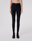 LEGGINGS IN LYCRA LUCIDA CON ELASTICO LOGATO