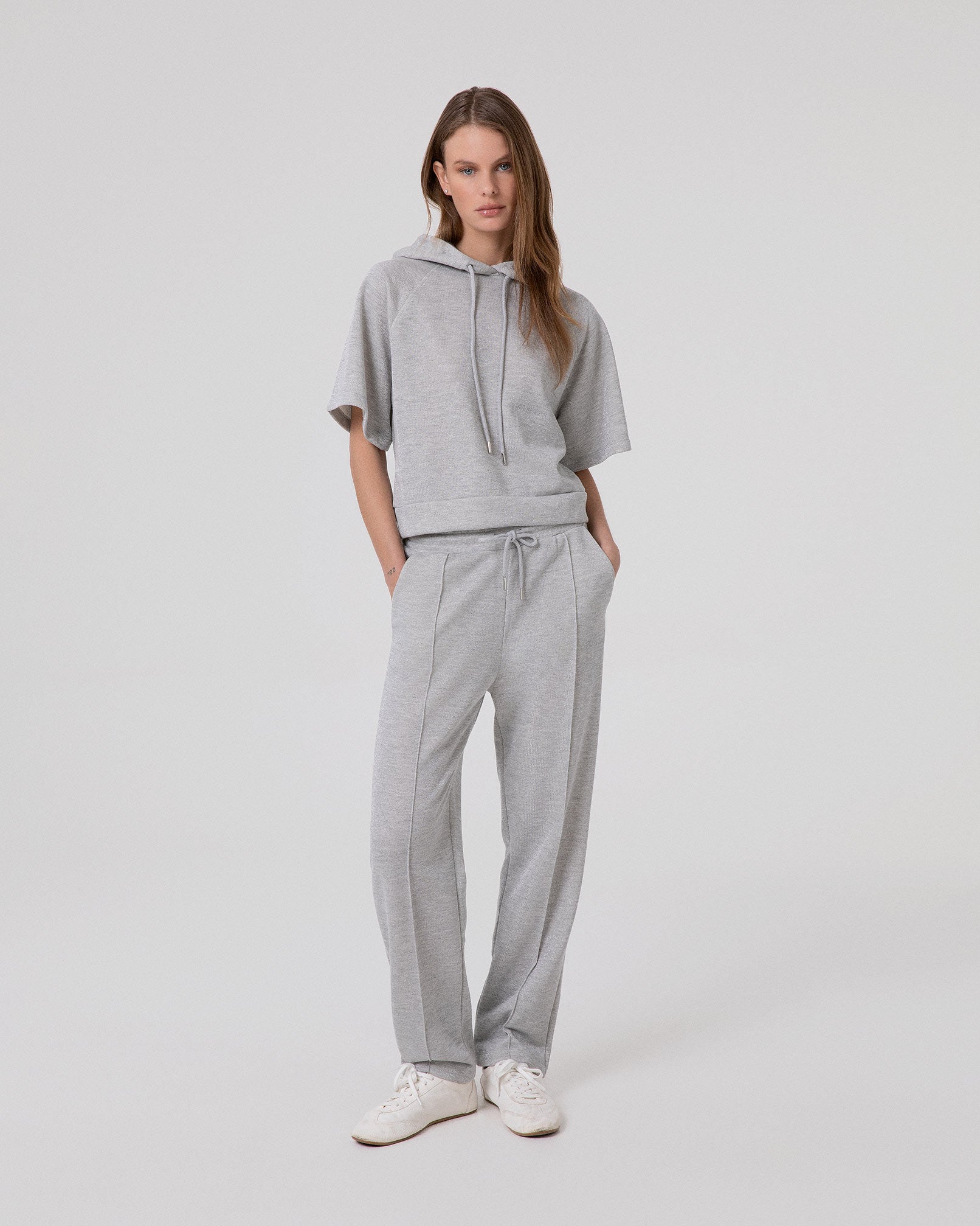 PANTALONE LUREX ASCIUTTO CON NERVATURE