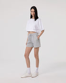 SHORTS CORTI IN FELPA LUREX CON NERVATURE