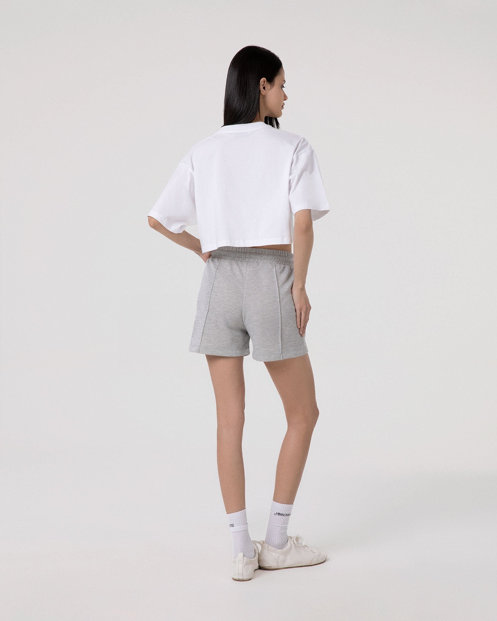 SHORTS CORTI IN FELPA LUREX CON NERVATURE