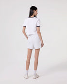 T-SHIRT IN JERSEY CON COLLO E BORDI MANICA IN CONTRASTO