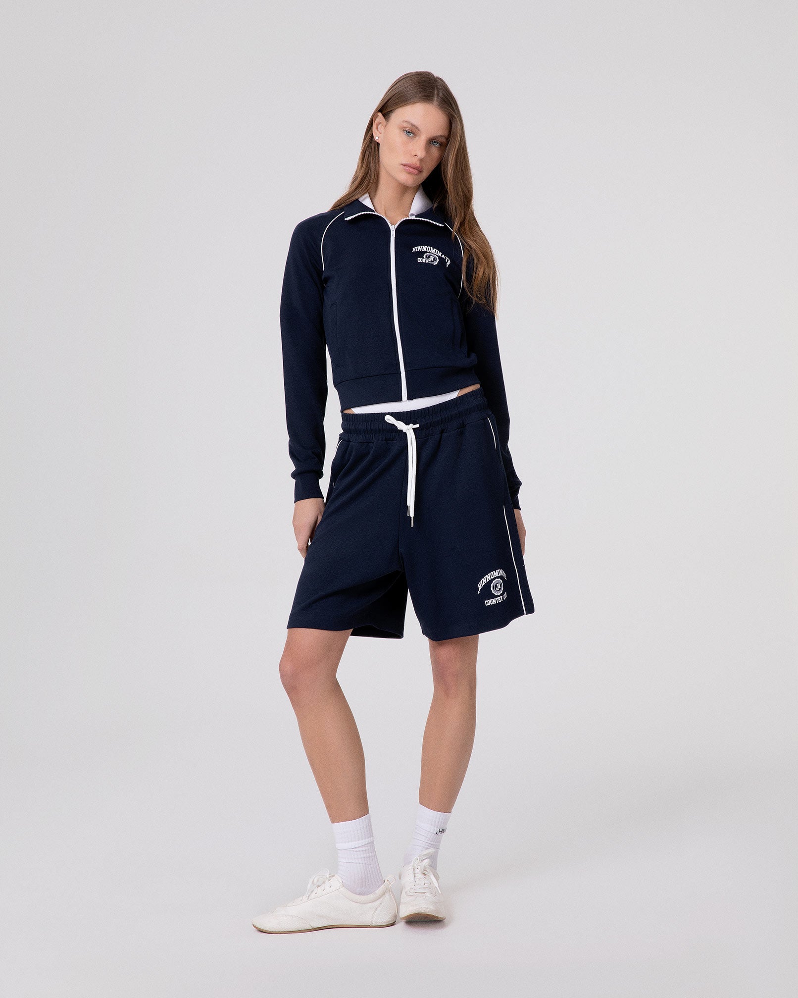 FELPA CORTA FULL ZIP RAGLAN IN VISCOSA CON PIPING E ZIP IN CONTRASTO