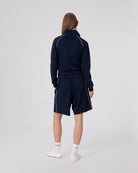 SHORT FULL ZIP RAGLAN SWEATSHIRT IN VISCOSE WITH CONTRAST PIPING AND ZIP