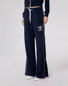 PANTALONE DRITTO IN VISCOSA CON PIPING E SPACCHI AL FONDO