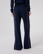 PANTALONE DRITTO IN VISCOSA CON PIPING E SPACCHI AL FONDO