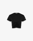 T-SHIRT IN BIELASTICO CON ARRICCIATURE DAVANTI