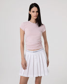T-SHIRT IN BIELASTICO CON FIANCHI ARRICCIATI