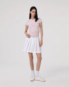 T-SHIRT IN BIELASTICO CON FIANCHI ARRICCIATI