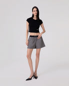 CROP TOP MEZZA MANICA IN COSTINA